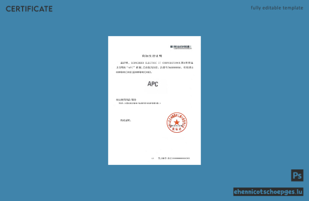 Beispiel einer Markenregistrierungsurkunde (Vorschau)
